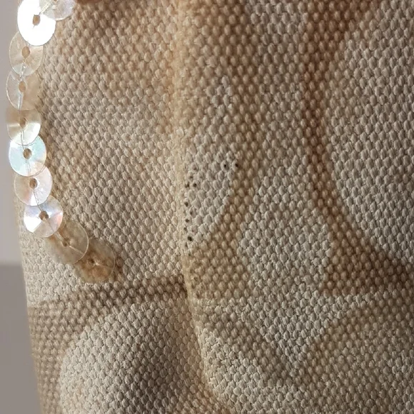 SALE! Coach Kristin Hobo Signature Beige & Silver Sequined Shoulder Bag - Picture 16 of 16